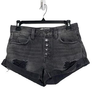 Free People Distressed Dark Wash Short Size‎ 24 Women